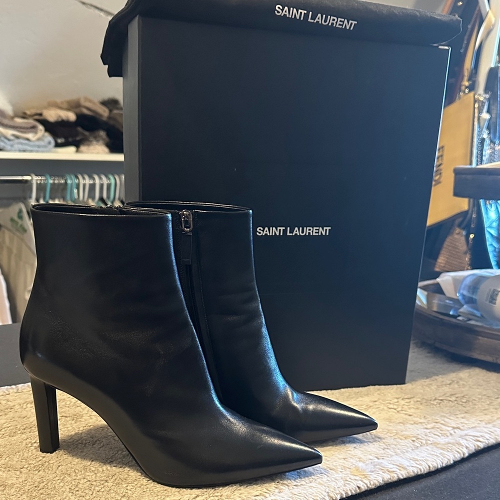 Saint Laurent Sleek Black Heeled Boots